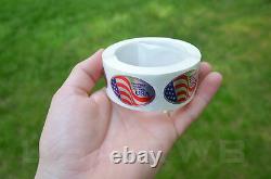 1000pcs PROUDLY MADE IN USA ADHESIVE OVAL FOIL EMBOSSED STAMPED SEALS, 1K LABELS