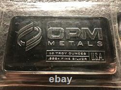 10 oz OPM Metals. 999+ Fine Silver Bar (Sealed) Made in USA