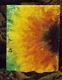 11X14 Epoxy Resin Sealed Fluid Art Acrylic Paint Pour Sunflower OOAK Made In USA