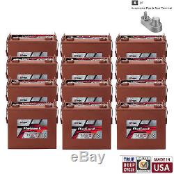 12x Trojan Reliant J185-AGM 12V 200Ah Deep Cycle Sealed AGM Battery Made in USA