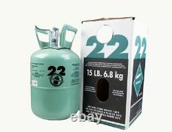 15 lbs, R22 Refrigerant, Charging Hose & Test Gauge, Sealed Fast Free USA Made