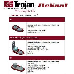 2x Trojan Reliant L16-AGM 6V 370Ah Deep Cycle Sealed AGM Battery Made in USA