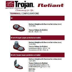 2x Trojan Reliant T875-AGM 8V 160Ah Deep Cycle Sealed AGM Battery Made in USA