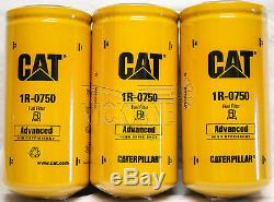 3 New Cat 1r-0750 Fuel Filters Sealed Made In USA Caterpillar 1r0750 Oem