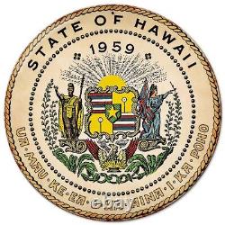 (3) State Seal Of Hawaii 14 Round Heavy Duty USA Made Metal Advertising Sign