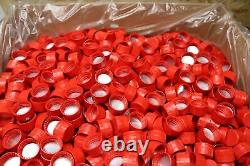 4000x Lot 28mm Red Plastic Bottle Screw Caps with Seal & Tamper Evident USA MADE