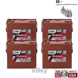 4x Trojan Reliant J185-AGM 12V 200Ah Deep Cycle Sealed AGM Battery Made in USA