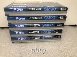 5 TDK SM 90 Professional Audio Cassette Tape Made in USA Type II-NEW SEALED RARE