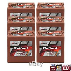 6x Trojan Reliant T105-AGM 6V 217Ah Deep-Cycle Sealed AGM Battery Made in USA