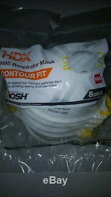 8 Pack Niosh Construction Dust Face Protection/sealed One Size White Made In USA