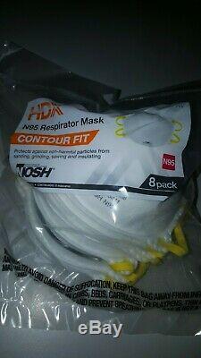 8 Pack Niosh Construction Dust Face Protection/sealed One Size White Made In USA