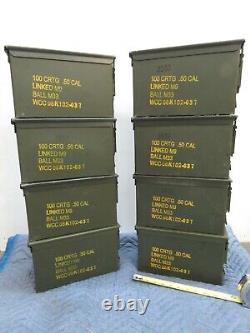 8 QTY 50 Cal Ammo Cans Good Condition, No Rust or Dents, MADE IN USA FREE SHIP