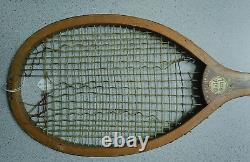 ANTIQUE G. W. SHROYER & CO. TENNIS RACQUET GOLD SEAL MADE IN USA 1900's RARE