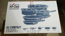 All-Clad D3 Compact Stainless 8-Piece Set ST40008 (Made in USA) NEW & SEALED