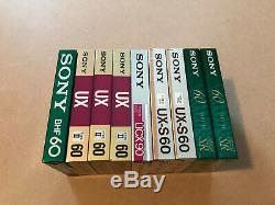 Assorted Set of 9 New Sealed Sony Cassettes Made in Japan, Assembled Mexico, USA