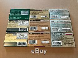 Assorted Set of 9 New Sealed Sony Cassettes Made in Japan, Assembled Mexico, USA