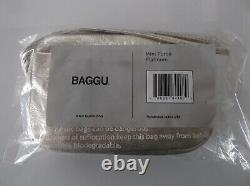 BAGGU Leather Mini Purse Platinum Crossbody Hand Made In USA New withTag Sealed
