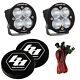 Baja Designs Squadron Round Sport Clear Spot Beam LED Lights With Rock Guards