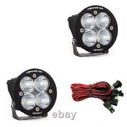 Baja Designs Squadron Round Sport Clear Spot Beam LED Lights With Wiring Harness