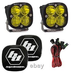 Baja Designs Squadron Sport Driving-Combo Amber LED Lights Pair With Rock Guards