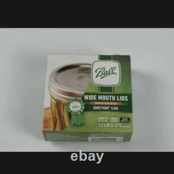 Ball Jars Wide Mouth Lids, 12 Count NEW Sealed Made in USA Lot of 24