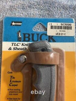 Buck Knives TLC Utility Knife & Sheath NOS 80's Tool Sealed In Package USA Made