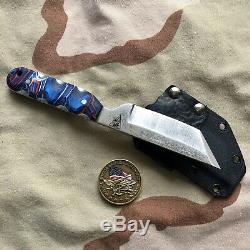 CUSTOM MADE KNIFE TANTO S35vn STEEL / KIRINITE ACRYLIC/ U. S. NAVY SEAL MAKER