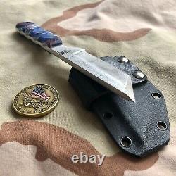 CUSTOM MADE KNIFE TANTO S35vn STEEL / KIRINITE ACRYLIC/ U. S. NAVY SEAL MAKER