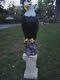 Concrete Statue American Bald Eagle, Hand Painted, Made in USA, Garden Decor