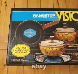 Corning Visions Rangetop Cookware Amber 5 Piece Set Vintage Sealed Made in USA