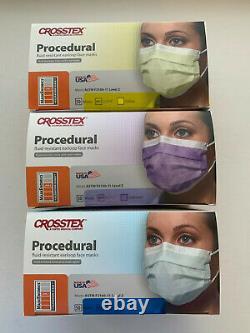 Crosstex LEVEL 2 YELLOW, LAVENDER, BLUE. MADE IN USA. 3 SEALED BOXES, 150 ct