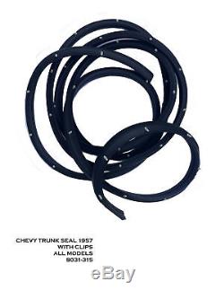 Door Rubber Weatherstrip Seal WithClips Pr 1955-59 Chevy/GMC Truck USA Made