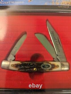 Ducks Unlimited Schrade Special Edition Made In USA 3 Blade Knife 1998 SEALED