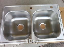 Elkay High-End Made in USA Top-Mount 2-Hole Sink 33 X 22 STAINLESS. FAC SEALED