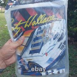 FACTORY SEALED NOS Vintage 90s NASCAR #2 Rusty Wallace Miller TShirt L USA Made