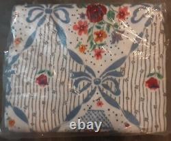 Fashion Print Flower Basket Twin Full Blanket Made in the USA Sealed 1980s