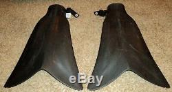Force Fin Pro sz L large black Scuba Diving Snorkeling Seal Fins Made in USA EUC