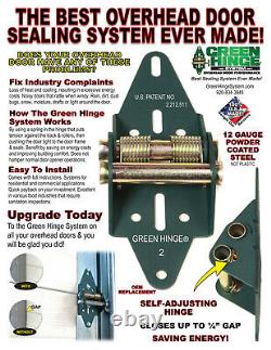 Garage Door Green Hinge System 2 Quiet Nylon Roller / Side Seal 100% USA MADE