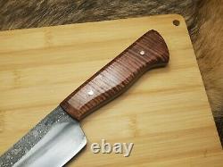 Hand Made 8 Seax Chefs Knife By Mark Mccoun USA Sealed Tiger Maple