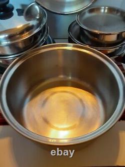 Huge 21pc Nutri-Seal Cookware Set 18 8 stainless steel pan 3 ply made in USA