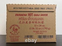 Huy Fong Sriracha Chili Sauce 28 oz Pack of 12 New Unopened Sealed Made in USA