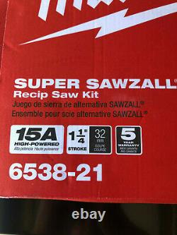 Milwaukee SUPER Sawzall 6538-21, Made in USA, 15A, BRAND NEW - FACTORY SEALED