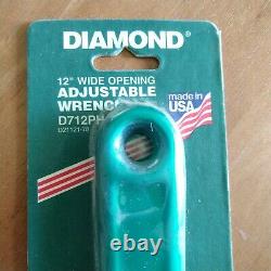 NOS Diamond 12 adjustable wrench sealed unused D712PH USA Made wide opening