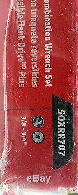 New Snap-on 7 Pc 12-pt Sae Reversible Ratcheting Wrench Set Sealed Made In USA
