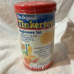 Original Tinker Toy Vtg 1986 Beginner Set 57 Wood Pc Factory Sealed USA Made New