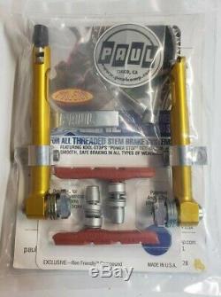 Paul Components Motolite BMX V-Brake with KoolStop Pads GOLD USA Made New Sealed