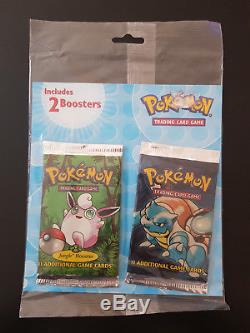 Pokemon 2 Booster pack Double Blister Sealed VHTF 4th print base set Made in USA