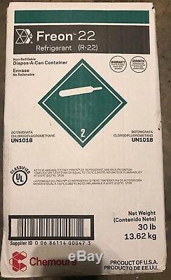 R-22 Refrigerant Sealed 30 lb cylinder FAST SHIPPING (Made in USA)