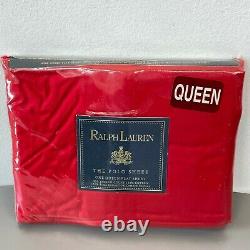 Ralph Lauren Polo Queen Flat Sheet Red Pima NEW SEALED 250TC Vintage USA Made K3