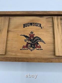 Rare Budweiser Poker Set Sealed Wood Box Collectible USA Made & Small Wood Box
